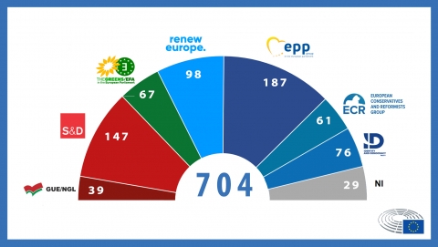 Cele șapte grupuri politice de la Parlamentul European