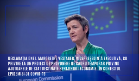 Declarația dnei Margrethe Vestager, vicepreședintă executivă, cu privire la un proiect de propunere de cadru temporar privind ajutoarele de stat destinate sprijinirii economiei în contextul epidemiei de COVID-19