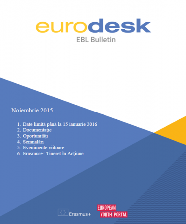 A aparut noua editie a buletinului Eurodesk pentru luna noiembrie 2015