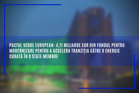 Pactul verde european: 4,11 miliarde EUR din Fondul pentru modernizare pentru a accelera tranziția către o energie curată în 8 state membre