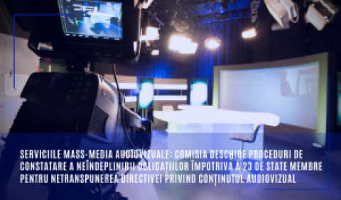 Serviciile mass-media audiovizuale: Comisia deschide proceduri de constatare a neîndeplinirii obligațiilor împotriva a 23 de state membre pentru netranspunerea Directivei privind conținutul audiovizual