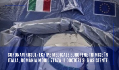 Coronavirusul: echipe medicale europene trimise în Italia, România mobilizează 11 doctori şi 6 asistente