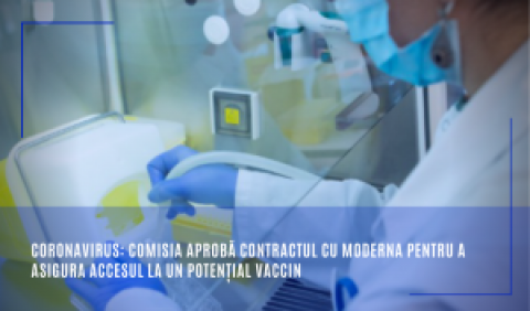 Coronavirus: Comisia aprobă contractul cu Moderna pentru a asigura accesul la un potențial vaccin