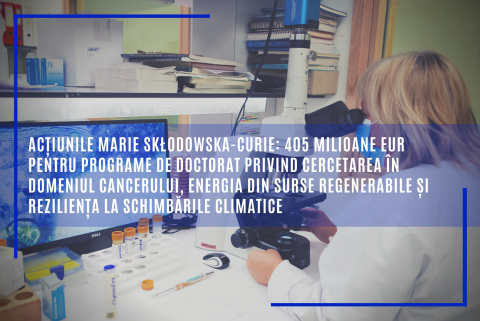 405 milioane EUR pentru programe de doctorat privind cercetarea în domeniul cancerului, energia din surse regenerabile și reziliența la schimbările climatice