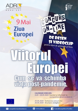 Sărbătorim 9 Mai - Ziua Europei printr-un concurs online, pentru elevi de gimnaziu și liceu