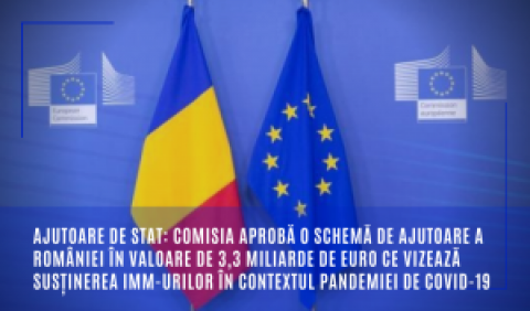 Ajutoare de stat: Comisia aprobă o schemă de ajutoare a României în valoare de 3,3 miliarde de euro ce vizează susținerea IMM-urilor în contextul pandemiei de COVID-19