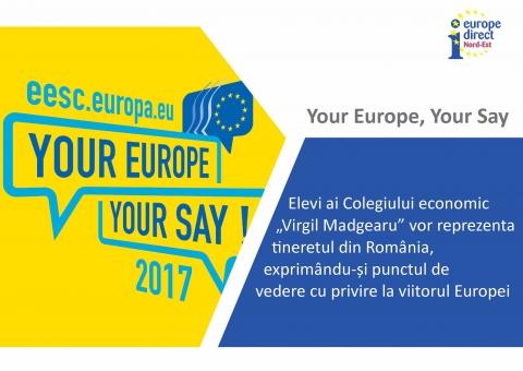 Elevi români la reuniunea „Europa ta, părerea ta" - Bruxelles